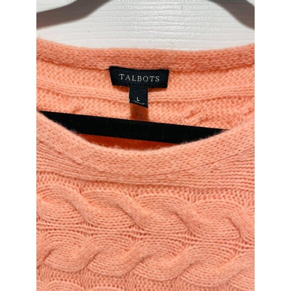 Talbots Peach Pink Merino Wool Blend Sweater Women's Size Large - Picture 3 of 5